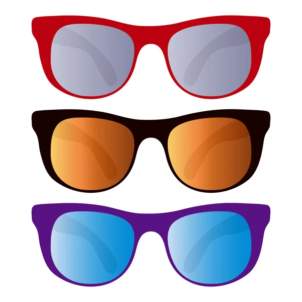 Collezione di occhiali da sole isolati su bianco — Vettoriale Stock