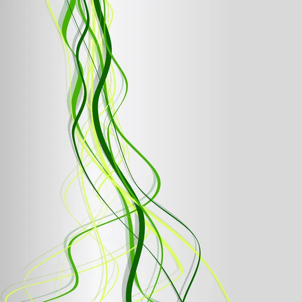 Green lines. Abstract vector background — Stock Vector