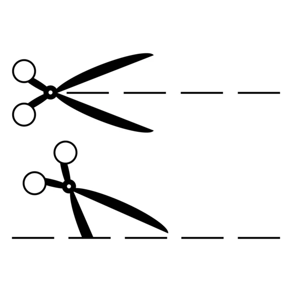 Ножницы с режущими линиями — стоковый вектор
