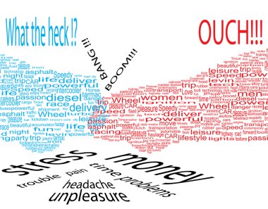 Car accident - word collage clipart