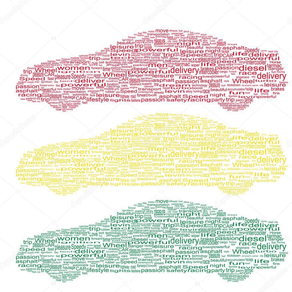 Word collage - cars