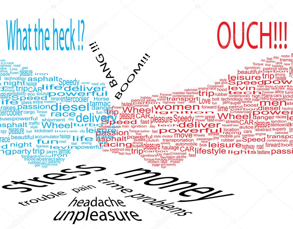 Car accident - word collage