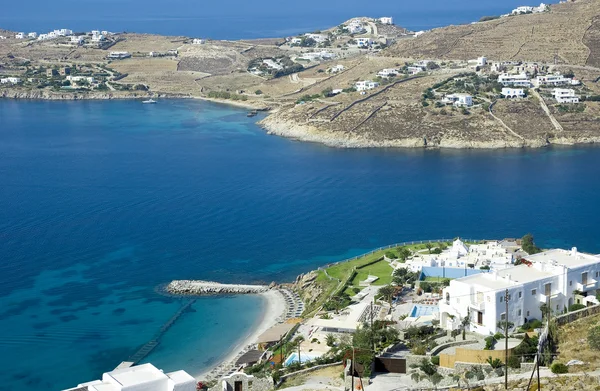 Vista dall'alto dell'hotel a Mykonos — Foto Stock