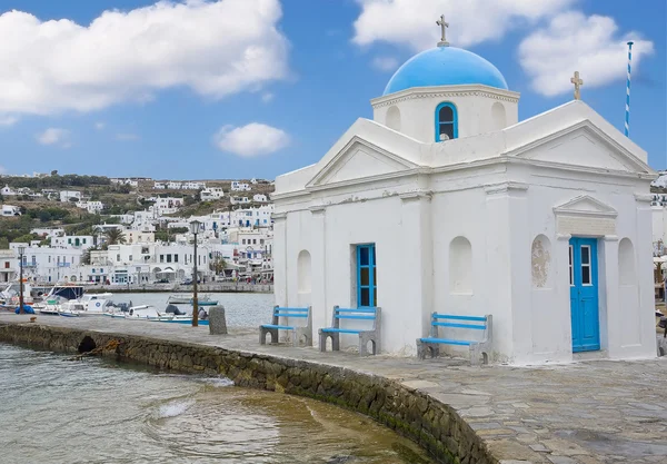 Kostel na ostrově mykonos chora — Stock fotografie