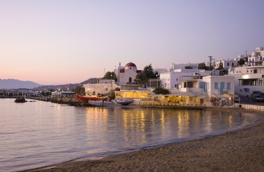 Sunset on Mykonos Island clipart