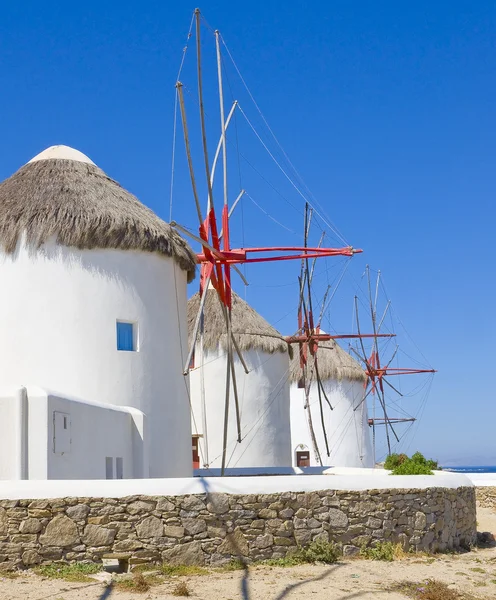 Windmills on Mykonos - known place — Stock Photo, Image