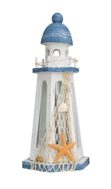 Wooden lantern in form of lighthouse clipart