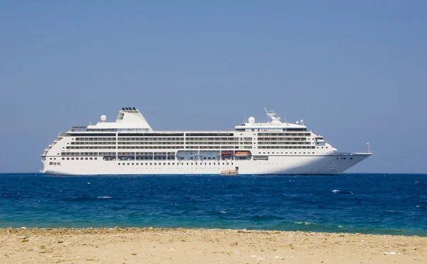 stock image Large cruise ship in the blue sea