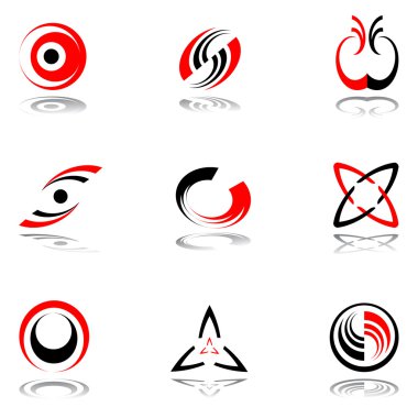 Design elements in red-grey colors #3. clipart