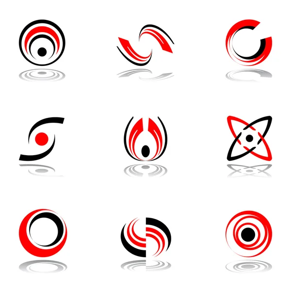 Elementos de diseño en colores rojo y negro # 4 . — Vector de stock