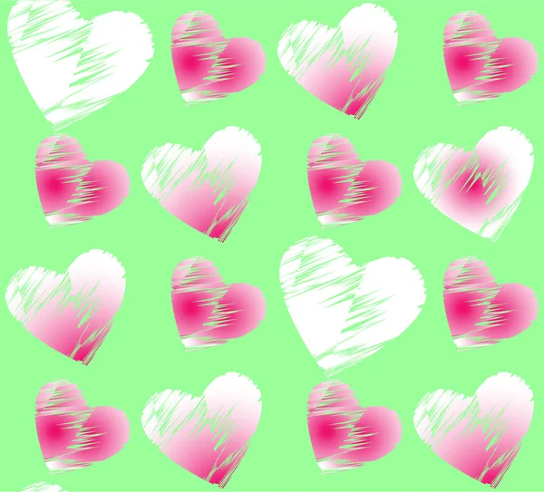 Seamless romantic pattern with hearts. — Stok Vektör