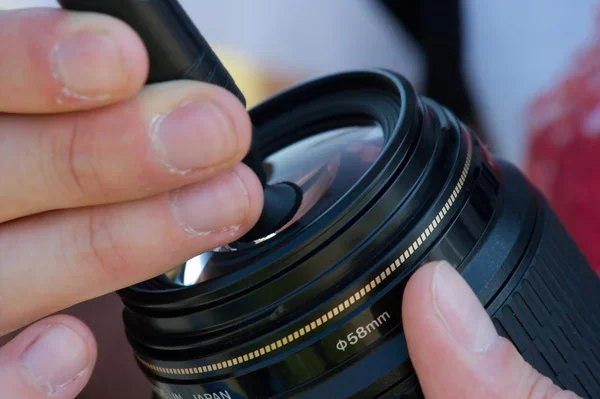 Lens Cleaning — Stock Photo, Image