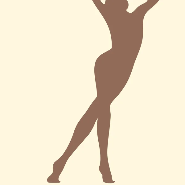 Bella silhouette donna pelle — Foto Stock