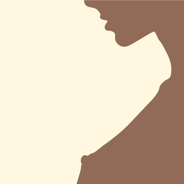 Bella donna profilo e silhouette del seno — Foto Stock