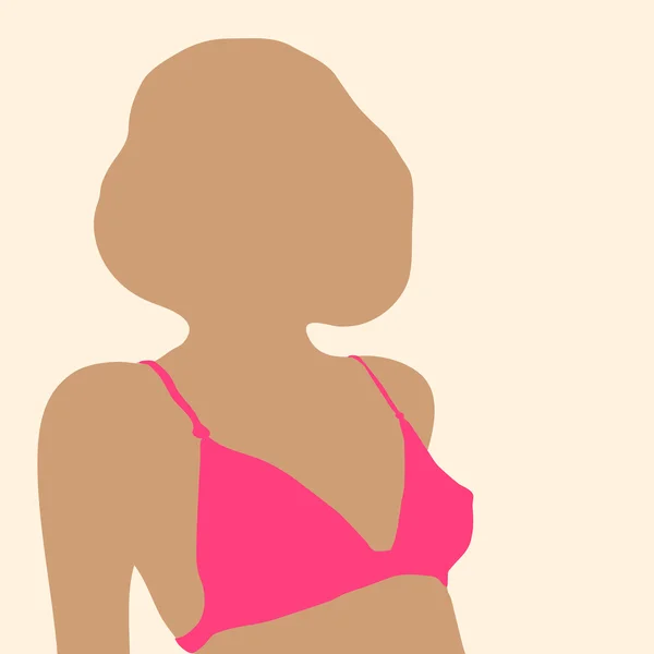 Buste silhouette d'une fille avec soutien-gorge — Photo