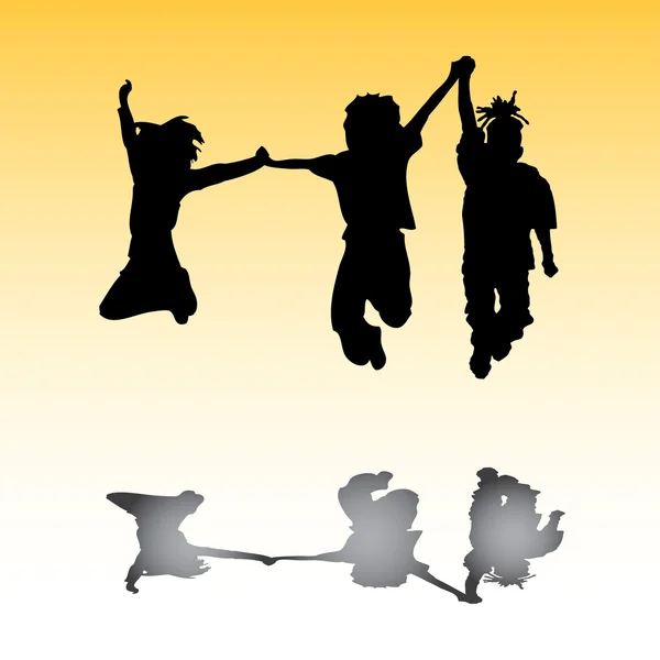 Gelukkige kinderen springen — Stockfoto