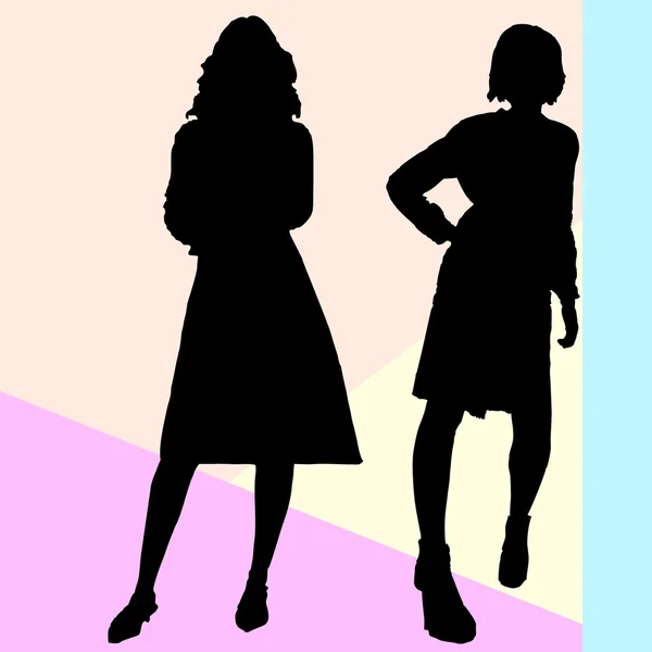 Ufficio e casual donne silhouette — Foto Stock