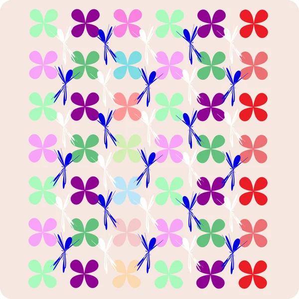 Retro mönster med blommor på kräm bakgrund — Stockfoto