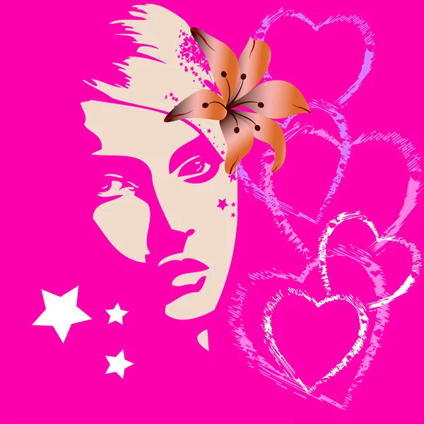 Valentine linda menina rosa — Fotografia de Stock