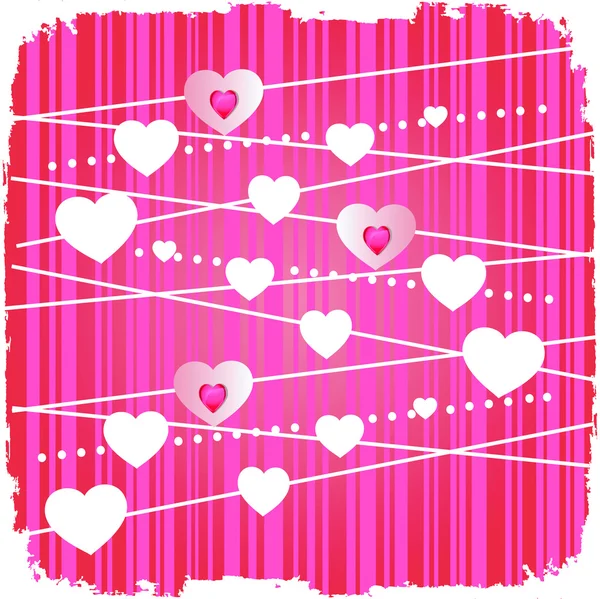 Cartão Valentim com um monte de corações — Fotografia de Stock