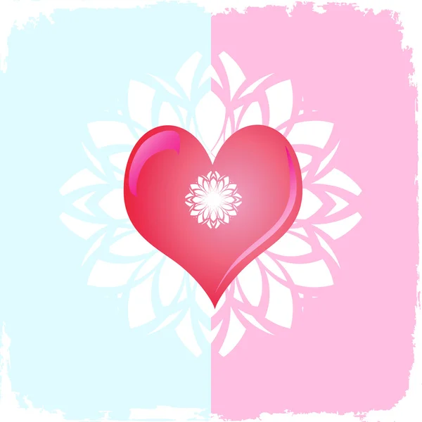Valentijn kaart met blauw en roze — Stockfoto