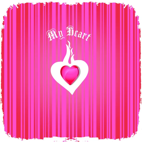 Valentijn kaart met mijn hart — Stockfoto