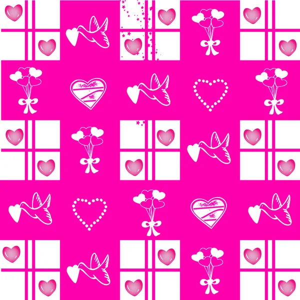 Valentijn patroon op roze achtergrond — Stockfoto