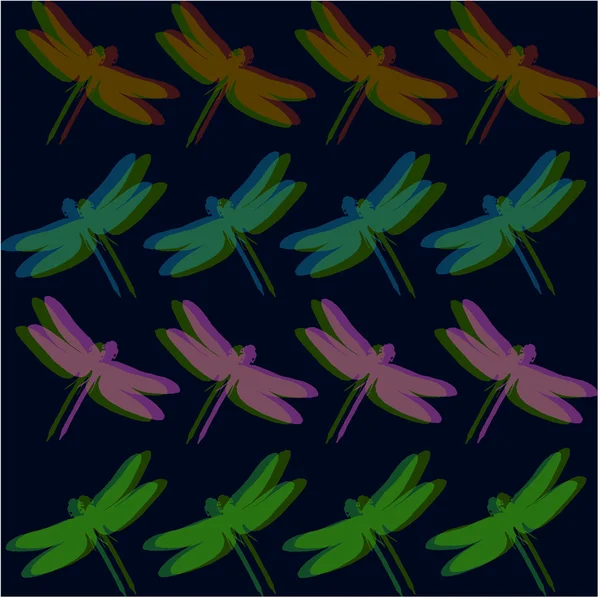 Retro azul com libélulas — Fotografia de Stock