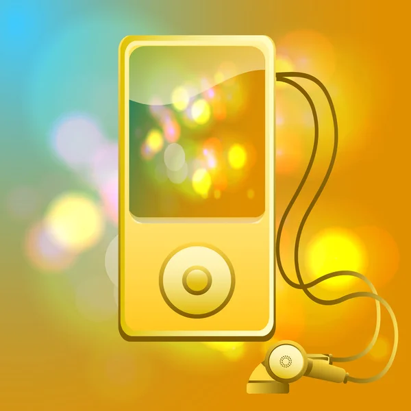 Golden mp3 player — Stock Photo, Image