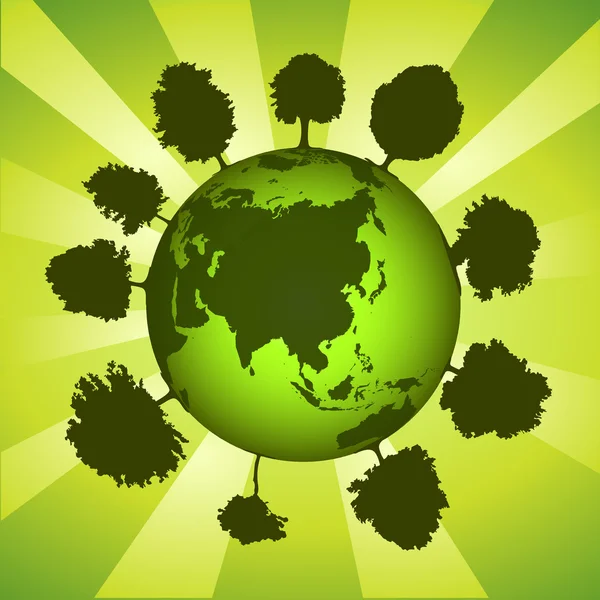 绿色的地球地球 — 图库照片