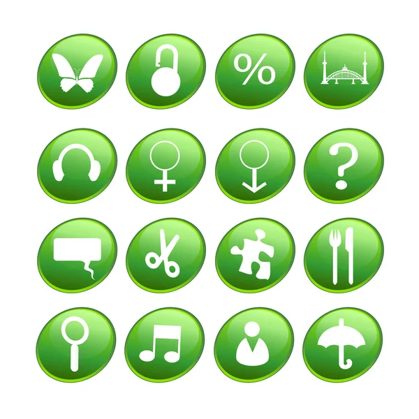 Green new icons — Stock Photo, Image