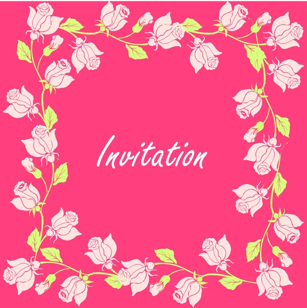 Invitación con rosas — Foto de Stock