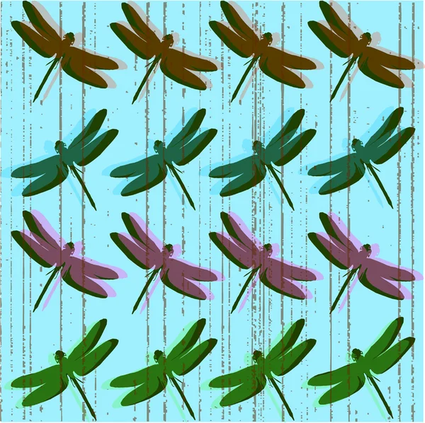 Popart libellen met grunge — Stockfoto