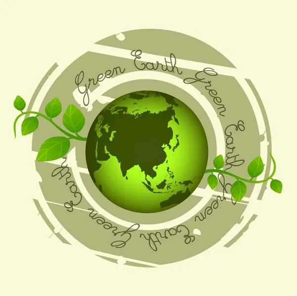 Stamp with green earth — Stock Photo, Image