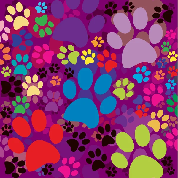 Colored background with paws — Stock Photo, Image