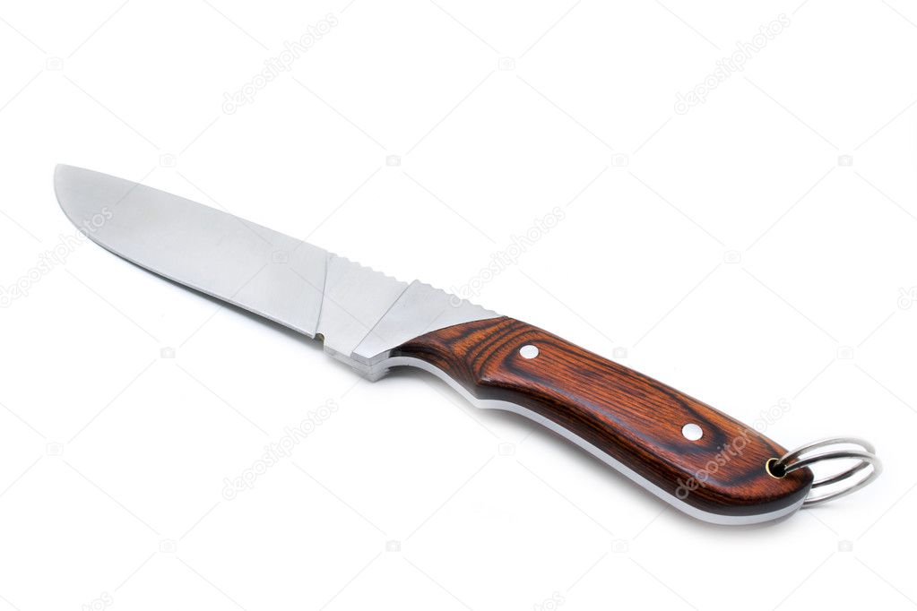 Survival knife isolated on white