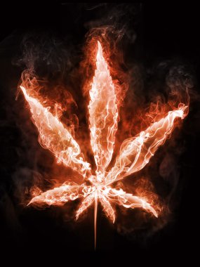 Marijuana in Fire clipart