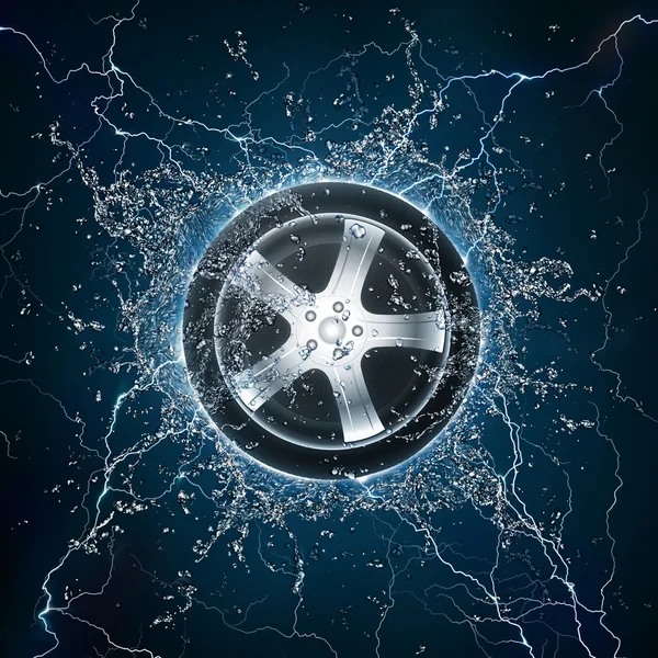 Автомобильное колесо воды — стоковое фото