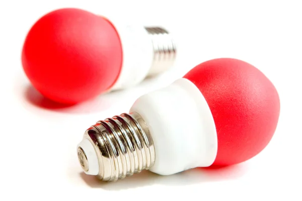 Dvě červené světlo žárovka — Stock fotografie