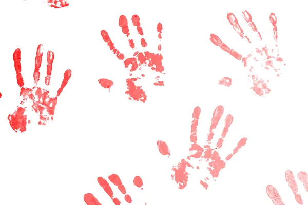 Red hand prints — Stock Photo, Image