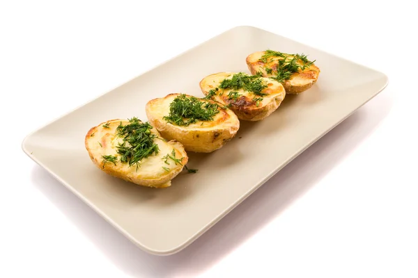Vier gebakken aardappelen — Stockfoto