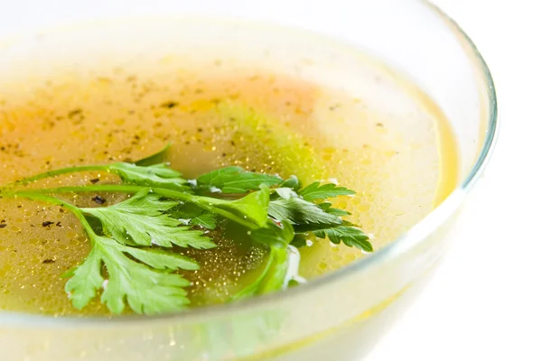 Soppa i glasplatta — Stockfoto