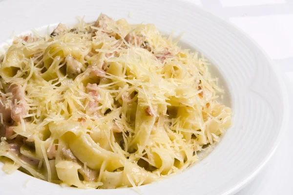 stock image Macaroni with minced meat and cheese