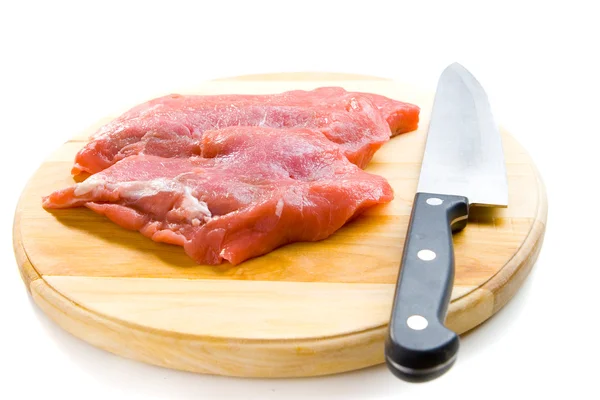 Beef on wooden board Stock Image