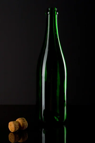 Flaska champagne med kork Stockbild