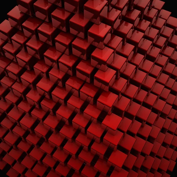 stock image Abstract 3d illustration of red cubes, blocks background