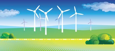 Wind turbines clipart