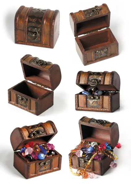 Set of treasure chests — Stock Photo, Image