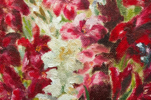 Bakgrund av svärd lily blommor på målning — Stockfoto