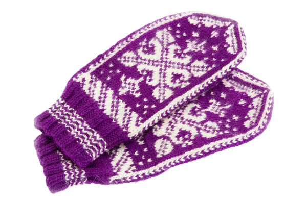 Knitting gloves, winter mittens — Stock Photo, Image